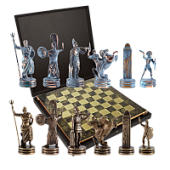 Шахматный набор "Троянская война" (36х36 см), доска коричневая