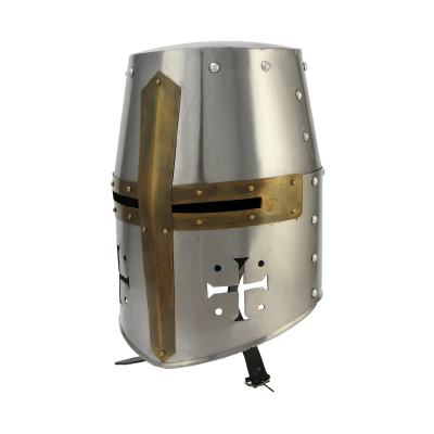 Шлем крестоносца ''Ведро'' с медной отделкой