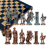 Шахматный набор "Греко-Романский Период" (28x28 см), доска синяя