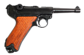 Макет. Пистолет Luger Parabellum P08 ("Люгер P08 Парабеллум") (Германия, 1898 г.), накладки на рукояти из дерева