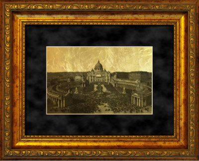 Картина на сусальном золоте «Рим, Собор святого Петра»