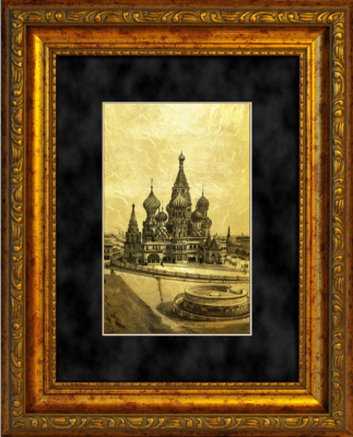 Картина на сусальном золоте «Храм Василия Блаженного»