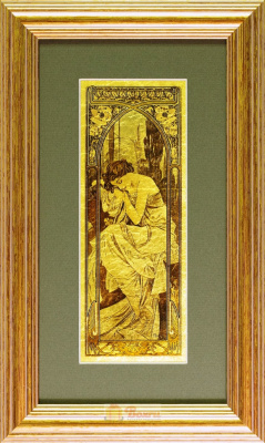 Картина на сусальном золоте «Альфонс Муха - Ночь»