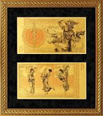 Картина на сусальном золоте «Деньги древней Греции с изображением Гермеса (Меркурий)»