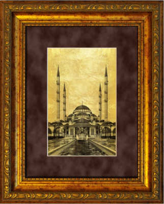 Картина на сусальном золоте «Сердце Чечни»