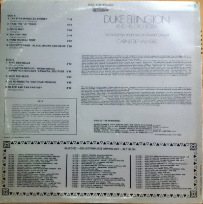 Виниловая пластинка Дюк Эллингтон и его оркестр, Carnegi Hall 1943, бу