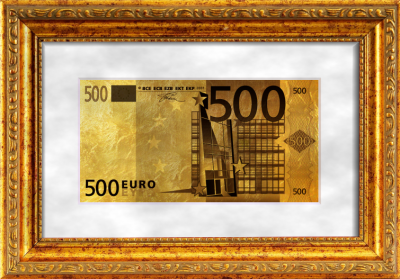 Картина на сусальном золоте «500 евро»