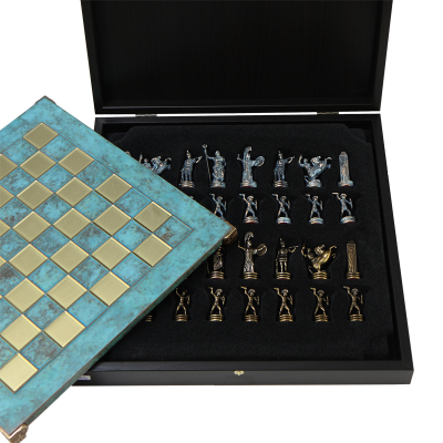Шахматный набор "Троянская война" (36х36 см), доска патиновая