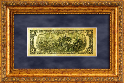 Картина на сусальном золоте «Юбилейные два доллара США»