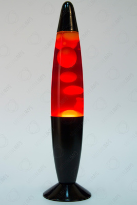 Лава-лампа 35см Black Жёлтая/Красная (Воск)