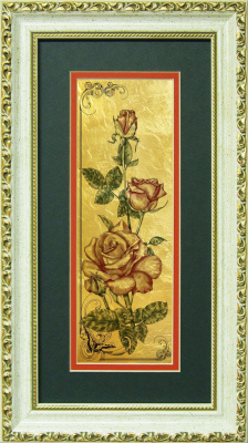 Картина на сусальном золоте «Роза»