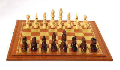 Шахматы "Классические", коричневые, золотое тиснение, Italfama