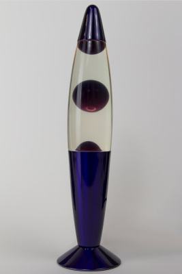 Лава-лампа 35см Фиолетовая/Прозрачная (Воск) Хром