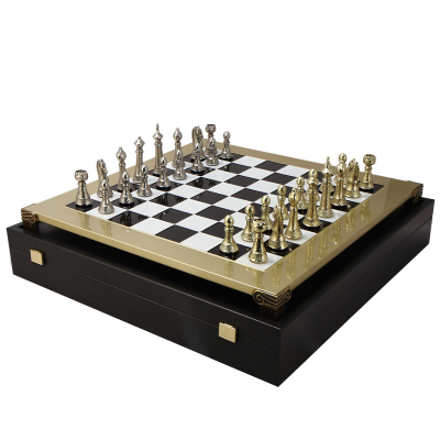 Шахматный набор "Стаунтон, турнирные" (44х44 см), доска черно-белая