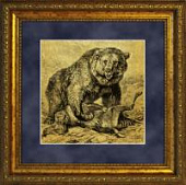 Картина на сусальном золоте «Медведь»