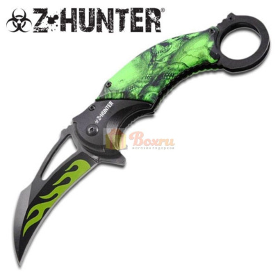 Нож керамбит Z-Hunter, зомби, зеленый, ZB-019GN 