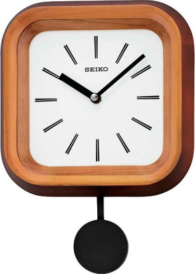 Деревянные настенные часы, Seiko, QXC223Z, с маятником