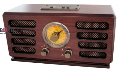 Ретро радиоприемник ELTA R-200, т.вишня + карта 8гб
