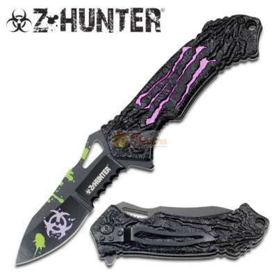 Нож Z-Hunter Spring складной, фиолетовый Biohazard, zb-040pe 
