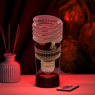3D ночник Лампочка спираль