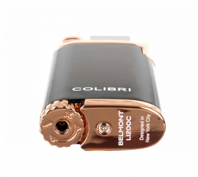 Зажигалка сигарная Colibri Belmont, черная-розовое золото LI200C12
