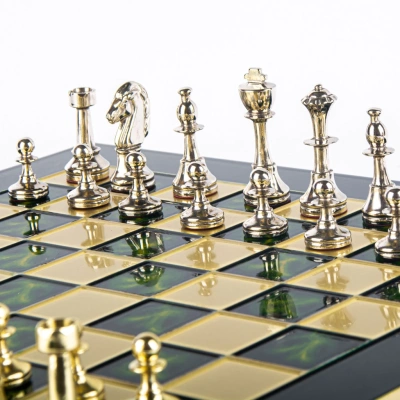 Шахматный набор "Стаунтон, турнирные" (36х36 см), доска зеленая
