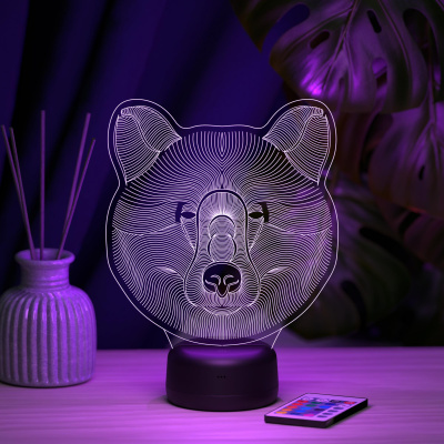 3D ночник Медведь