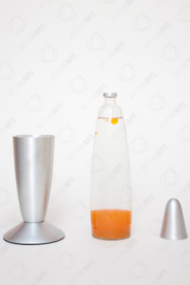 Лава-лампа 35см Оранжевая/Прозрачная (Воск) Silver