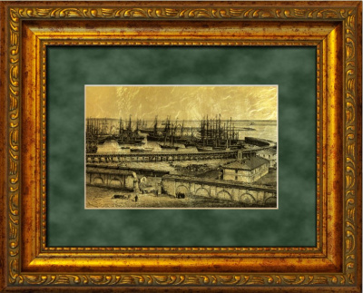 Картина на сусальном золоте «Одесса, Порт»