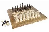 Шахматы + Шашки + Нарды 3 в 1 "Сенатор 5", 50 см, ясень, Partida
