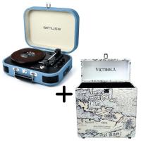 Комплект "Муза" патефон и кейс (Muse MT-201BTB + Victrola VSC20P4)