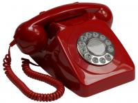 Ретро телефон настольный кнопочный GPO 746 красный