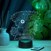 3D ночник Попугай на веточке