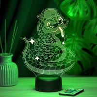 3D ночник Змейка в очках