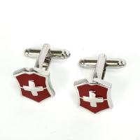 Запонки Cufflinks Inc.  Серебряный крест на красном CF13