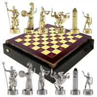 Шахматный набор "Троянская война" (36х36 см), доска красная