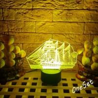 3D ночник Корабль - Парусник
