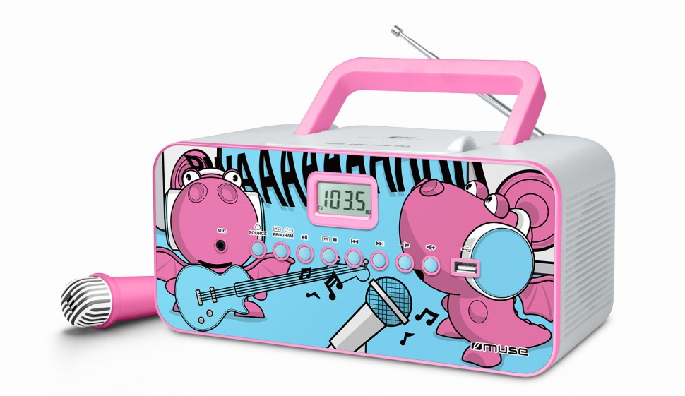 Магнитола Muse М-29 KDG, компактное радио SING-A-LONG, CD, MР3