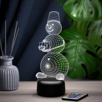 3D ночник Снеговик с подарком в руках