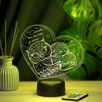 3D ночник Сова с совенком (Спасибо что ты есть у меня)