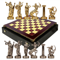 Шахматный набор "Греческая Мифология" (36х36 см), доска красная