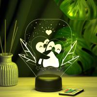 3D ночник Пингвинчики