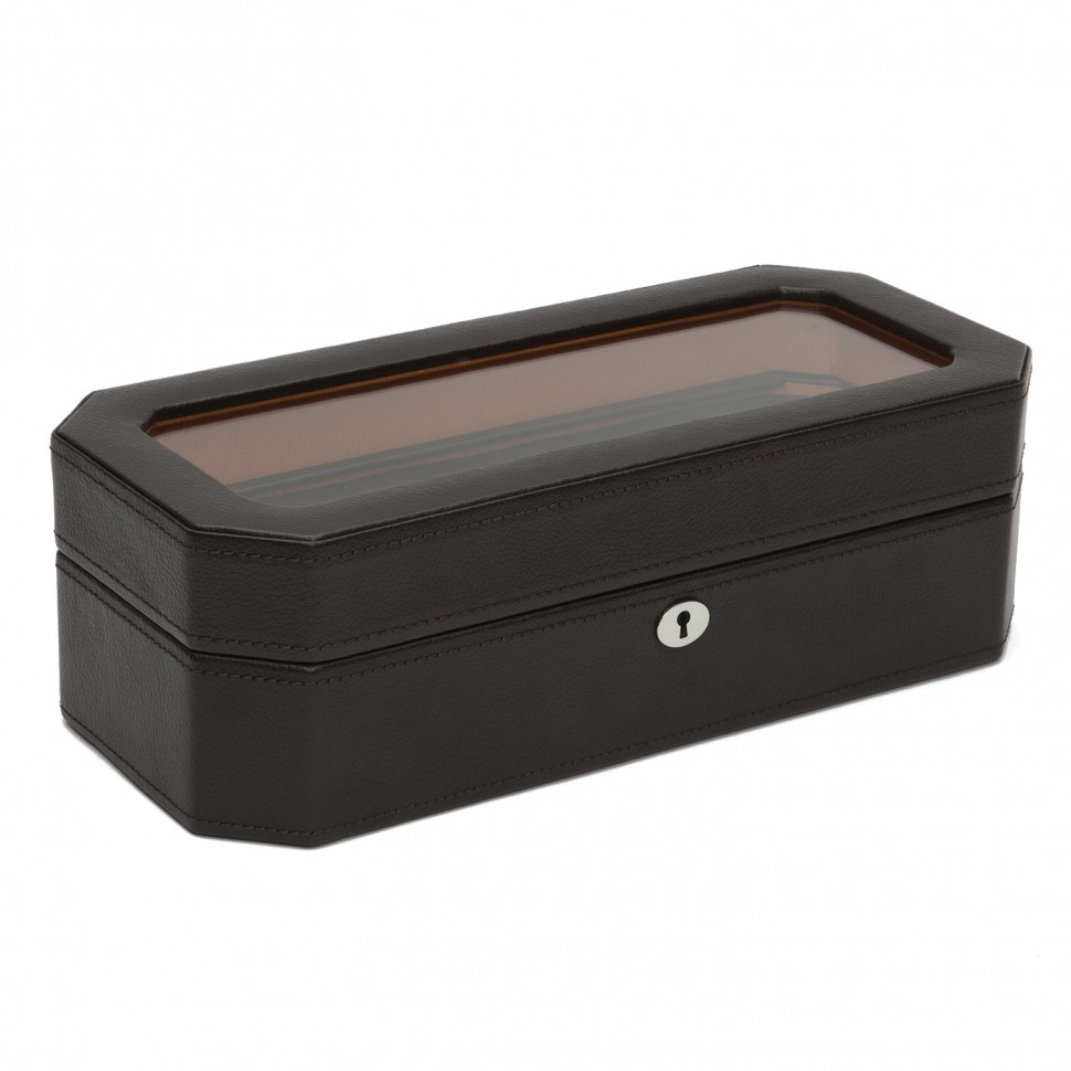 Шкатулка для хранения 5 часов Wolf Windsor 458306, коричневая