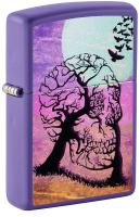 Зажигалка ZIPPO Skull Tree с покрытием Purple Matte, латунь/сталь, фиолетовая 38x13x57 мм