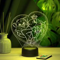 3D ночник Кот и Рыбка