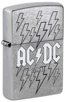Зажигалка ZIPPO AC/DC с покрытием Street Chrome, латунь/сталь, серебристая, 38x13x57 мм