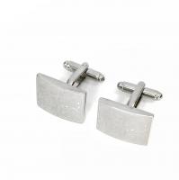 Запонки Cufflinks Inc. Серебристый гладкий металл с гравировкой CF74
