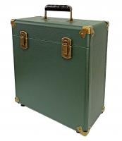 Кейс для виниловых пластинок GPO CASE GREEN/BLACK, зелено-черный