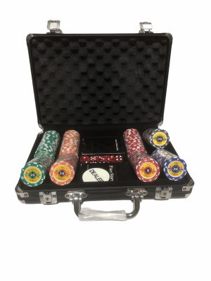 Набор для покера Crown на 200 фишек в черном кейсе