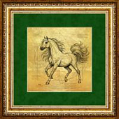 Картина на сусальном золоте «Арабская лошадь»